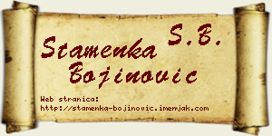 Stamenka Bojinović vizit kartica